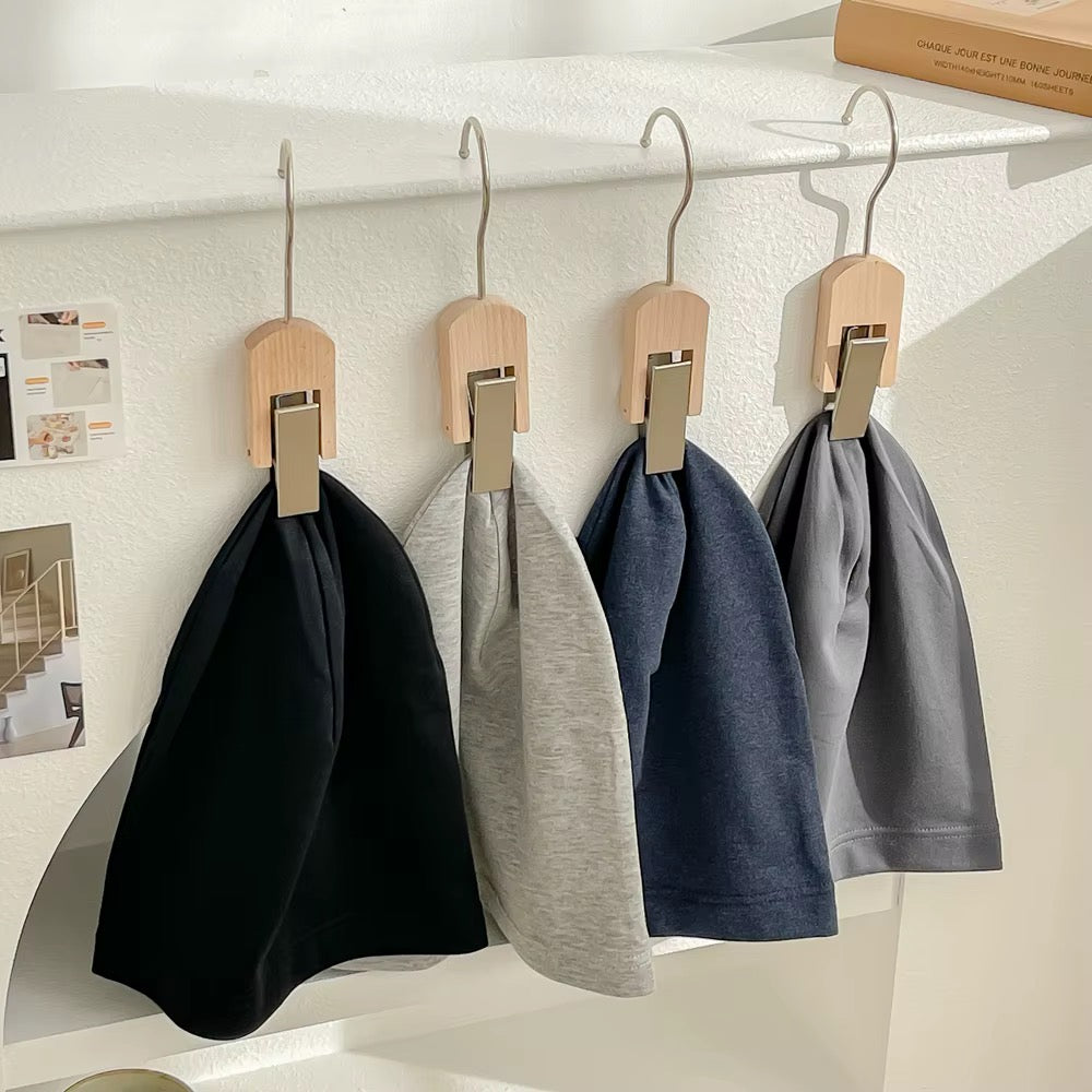 Bonnet-cagoule en maille côtelée à col long