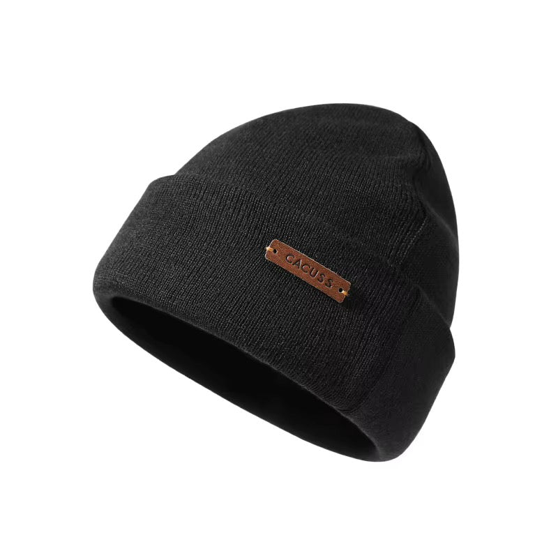 Bonnet-cagoule en maille côtelée à col long