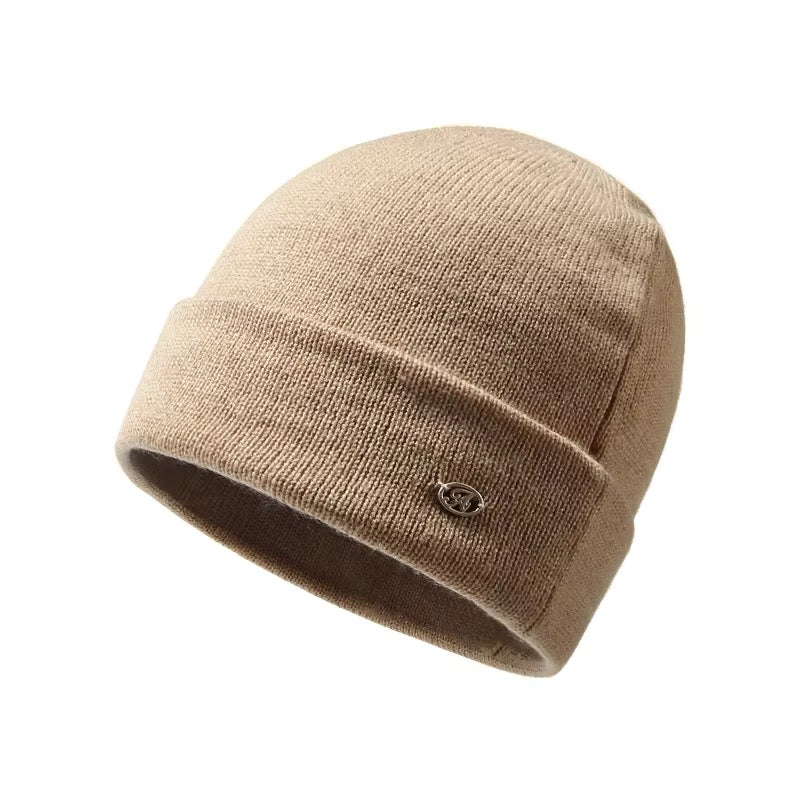 Bonnet-cagoule en maille côtelée à col long