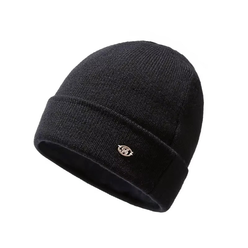 Bonnet-cagoule en maille côtelée à col long