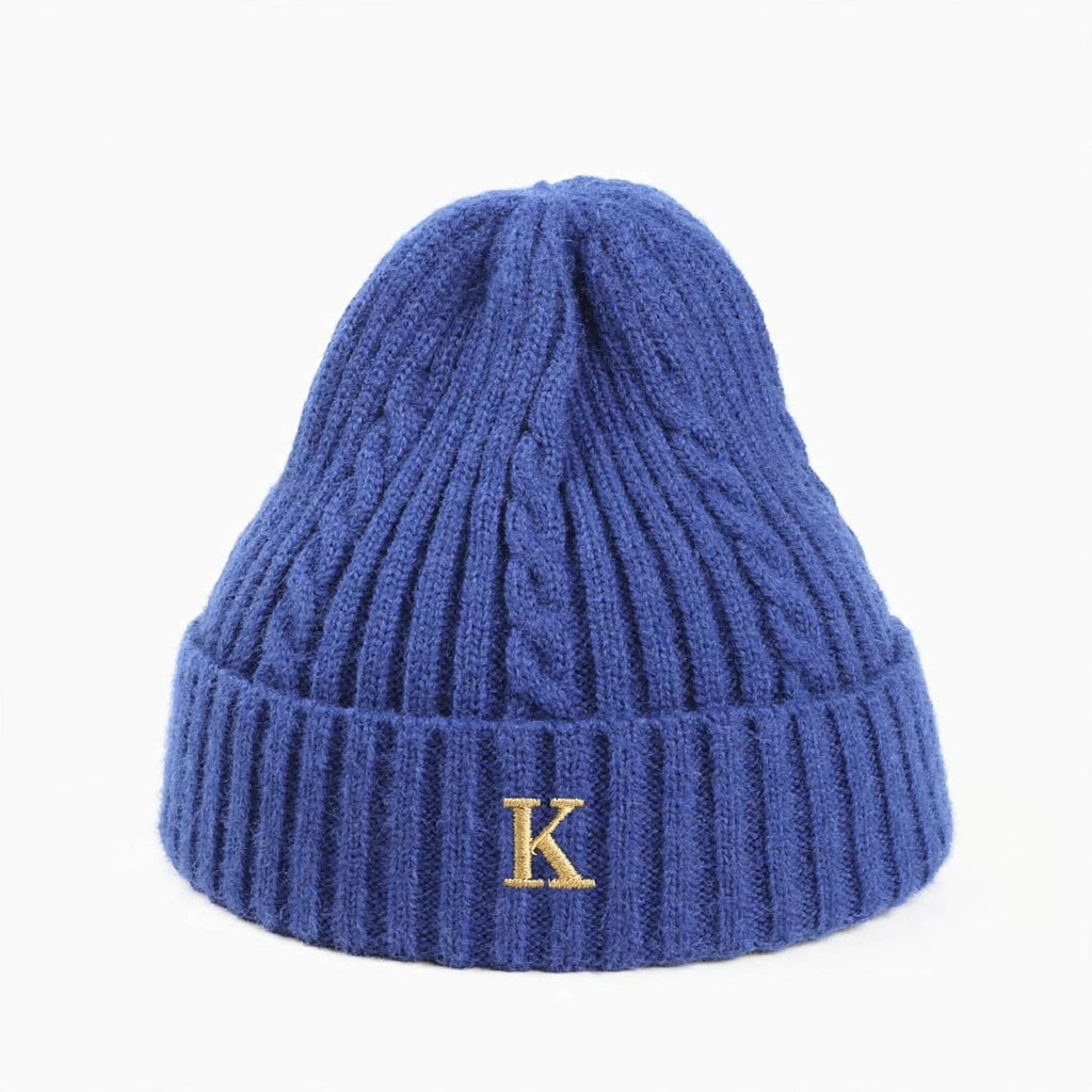 Bonnet K KACL coloris bleu marine broderie K dorée