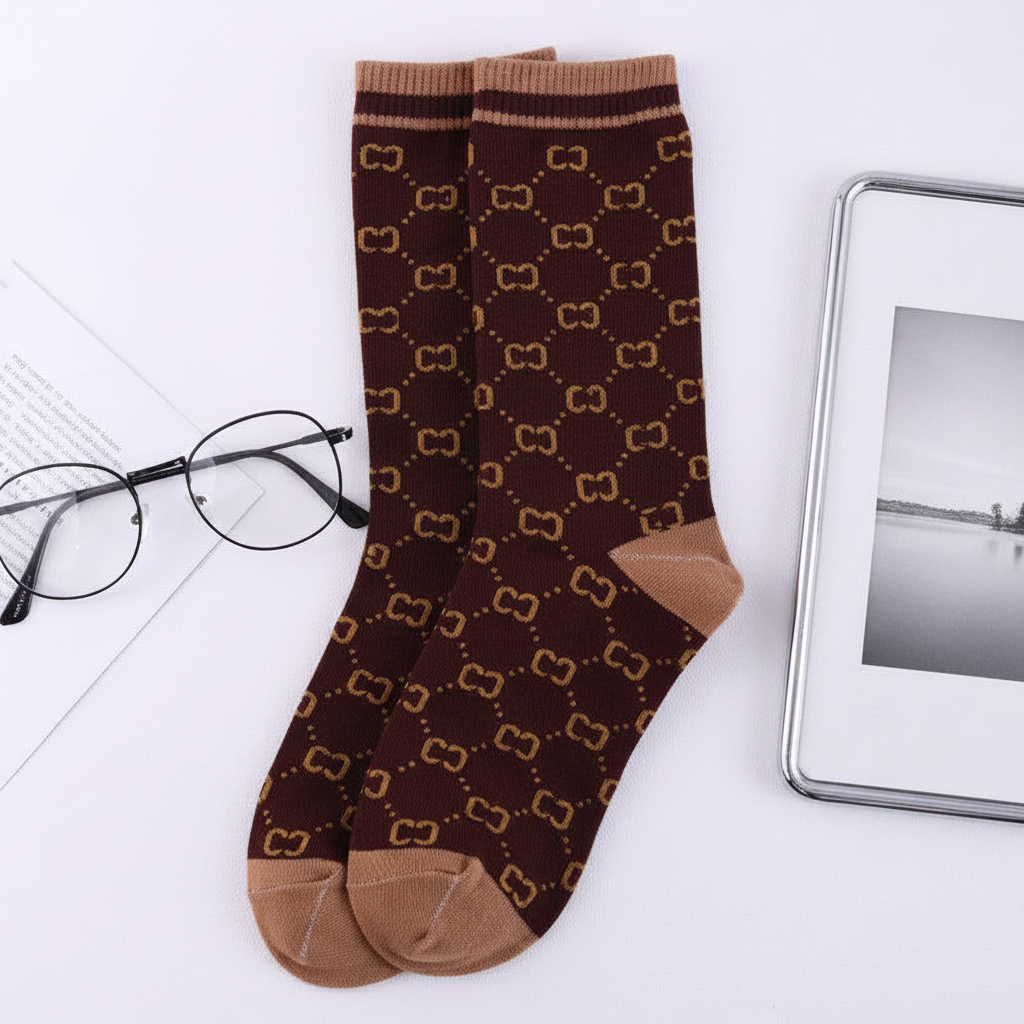 KACL | Chaussettes Mi-Mollet Coton | Motifs Luxueux & Style Raffiné