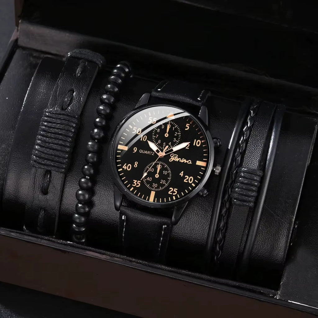 KACL | Coffret Cadeau Homme — Montre Geneva + 3 Bracelets