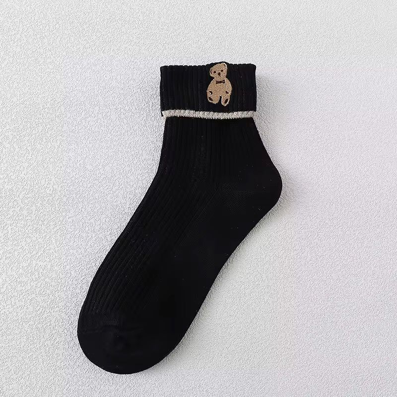 KACL | Chaussettes Mi-Longues Motif Ours | Kawaii, Fun & Confortables