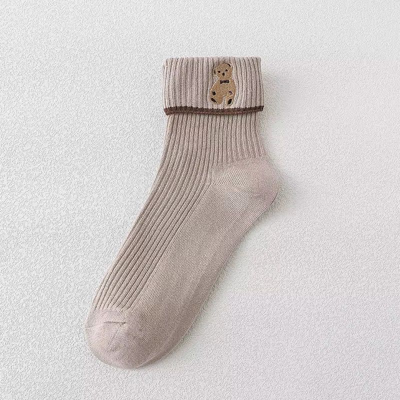 KACL | Chaussettes Mi-Longues Motif Ours | Kawaii, Fun & Confortables