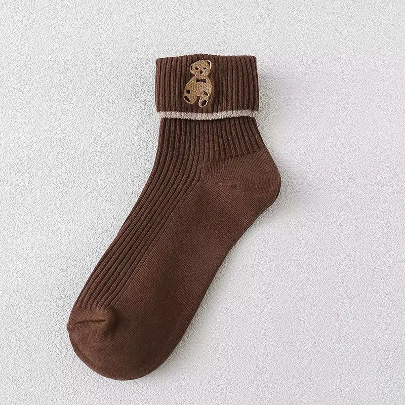 KACL | Chaussettes Mi-Longues Motif Ours | Kawaii, Fun & Confortables