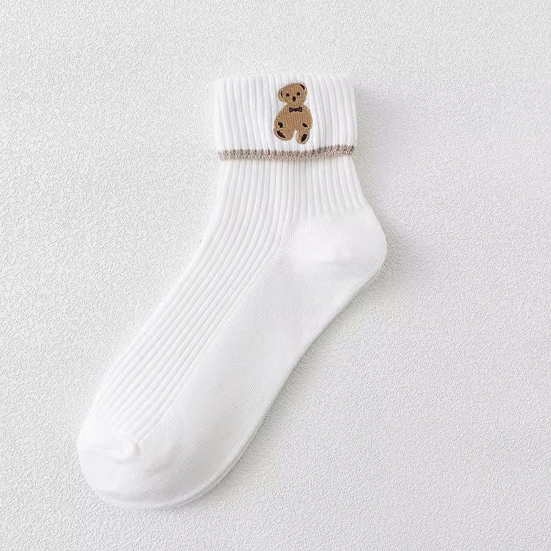 KACL | Chaussettes Mi-Longues Motif Ours | Kawaii, Fun & Confortables