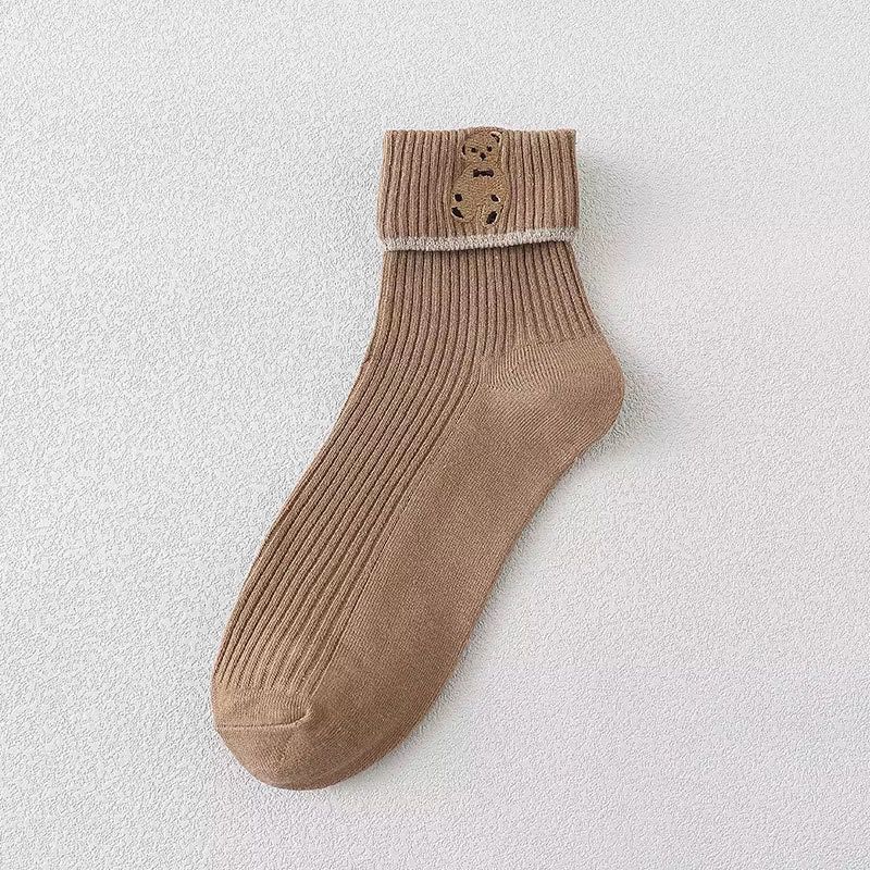 KACL | Chaussettes Mi-Longues Motif Ours | Kawaii, Fun & Confortables